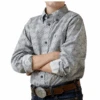 Ariat Ariat Boy's Orville Light Grey Button Up Shirt