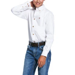 Ariat Ariat Boy's Solid Twill Classic Fit Button Down Shirt