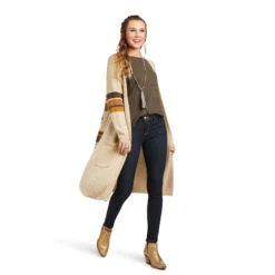 Ariat Ariat Ladies Oatmeal Rooftop Heather Cardigan -Ariat ariat ariat ladies oatmeal rooftop heather cardiga 3