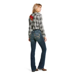 Ariat Ariat Ladies R.E.A.L. Mid-Rise Stretch Entwined Festival Boot Cut Jean