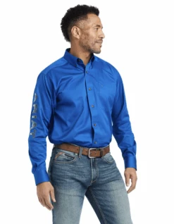 Ariat Ariat Men's Blue Twill Team Long Sleeve Shirt