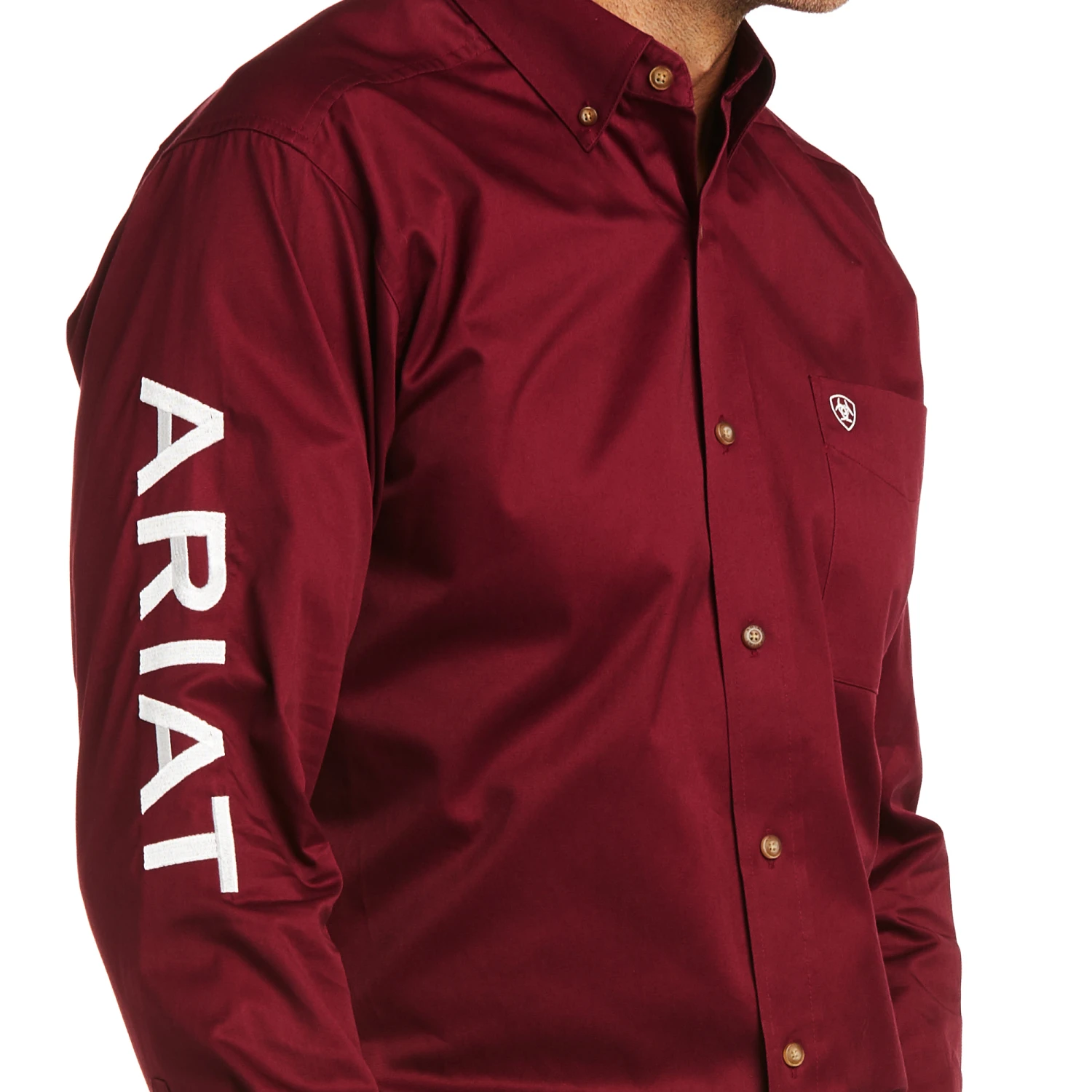 Ariat Ariat Men's Burgundy Team Logo Twill Fitted Button Down Shirt 2 Ariat Ariat Men's Burgundy Team Logo Twill Fitted Button Down Shirt - Image 2