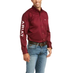 Ariat Ariat Men's Burgundy Team Logo Twill Fitted Button Down Shirt 5 Ariat Ariat Men's Burgundy Team Logo Twill Fitted Button Down Shirt -Ariat ariat ariat mens burgundy team logo twill fitted b 2