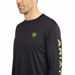 Ariat Ariat Men's Charger Htr Black Logo LS Tee 10042607 5 Ariat Ariat Men's Charger Htr Black Logo LS Tee 10042607 -Ariat ariat ariat mens charger htr black logo ls tee 100 1