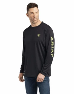 Ariat Ariat Men's Charger Htr Black Logo LS Tee 10042607