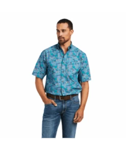 Ariat Ariat Men's Daxton Cactus Printed Shirt Medium