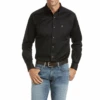 Ariat Ariat Men's Fitted Solid Black Shirt