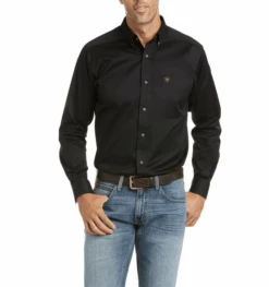 Ariat Ariat Men's Fitted Solid Black Shirt