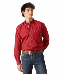 Ariat Ariat Mens Kaisen Red Long Sleeve Shirt