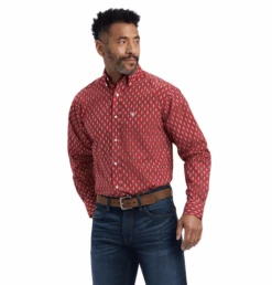 Ariat Ariat Men's Noland Red Long Sleeve Shirt