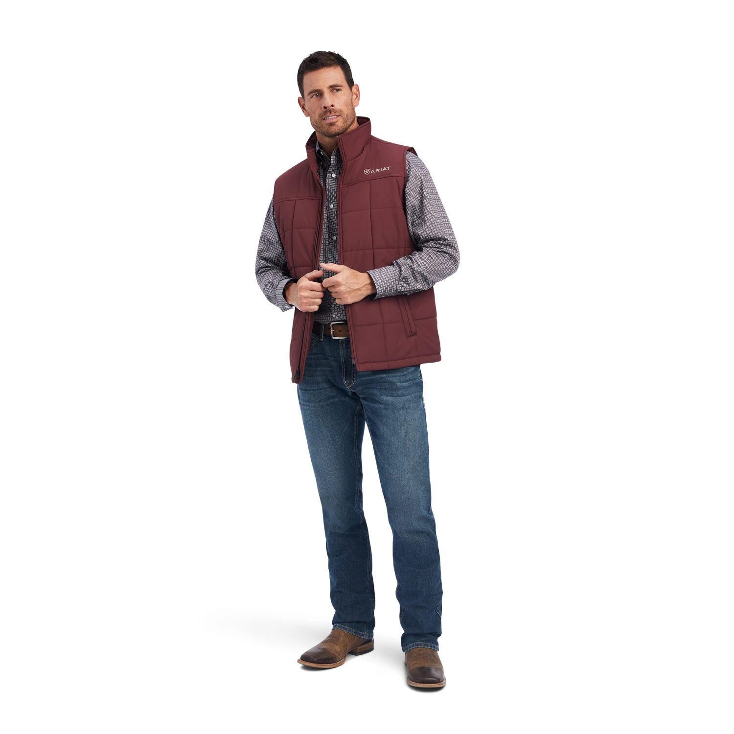 Ariat Ariat Men's Red Mahogany Crius Insulated Vest C4 4 Ariat Ariat Men's Red Mahogany Crius Insulated Vest C4 - Image 4