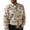Ariat Ariat Men's Wrinkle Resist Paniolo Western Aloha Stretch Classic Fit Button Down Shirt