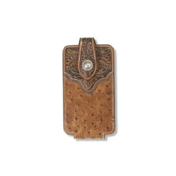Ariat Ariat Ostrich Print Leather Cell Phone Case