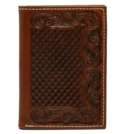 Ariat Ariat Trifold Basketweave And Floral Wallet
