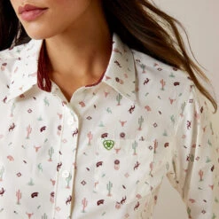Ariat Ariat Women's Santa Fe Wrinkle Resist Kirby Stretch Button Down Shirt -Ariat ariat ariat womens santa fe wrinkle resist kirby s 1