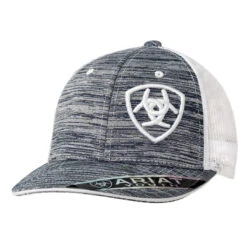 Ariat Heather Grey White Logo Kids Cap